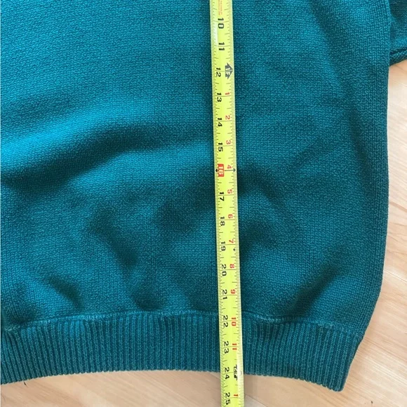 Vintage Eddie Bauer Green Cotton Crewneck Sweater XL 90s Y2K - Picture 3 of 5